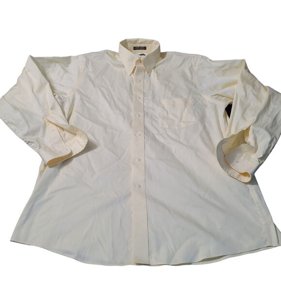 Arrow Fairfield Mens Button Up Shirt Yellow Size 34/35 Cotton Blend Neck 17 - Picture 1 of 12